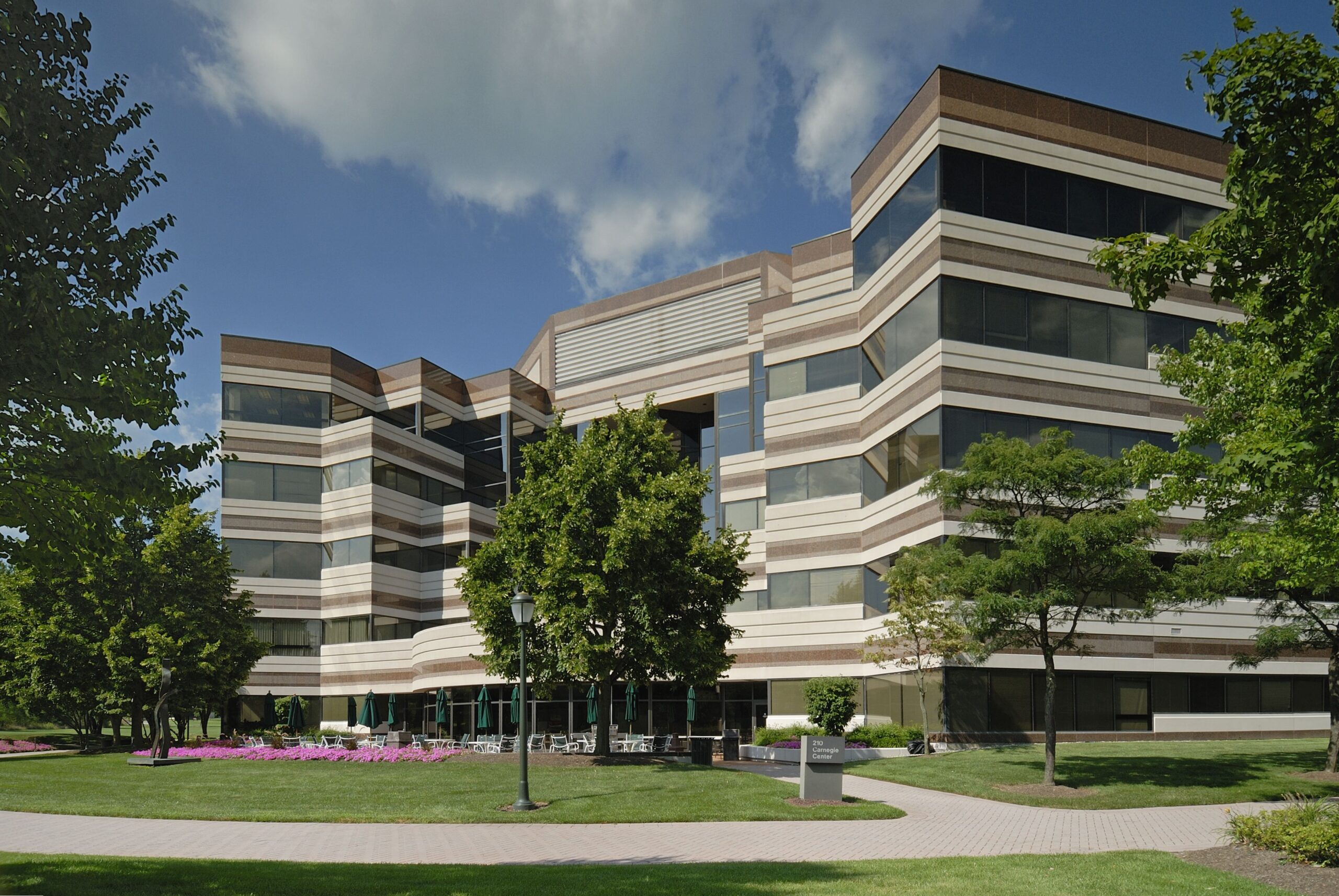 Exterior shot of an office building.